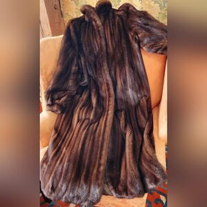 BONWIT TELLER full length mahogany baby mink coat